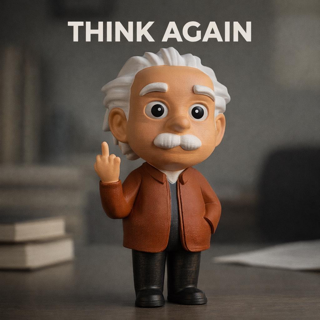Einstein Middle Finger Figurine Funny Scientist Decor Sarcastic