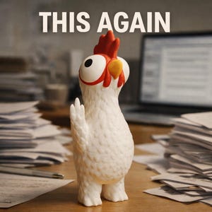 OVERTHINKING – Chicken | Funny Office Gift | Desk Decor