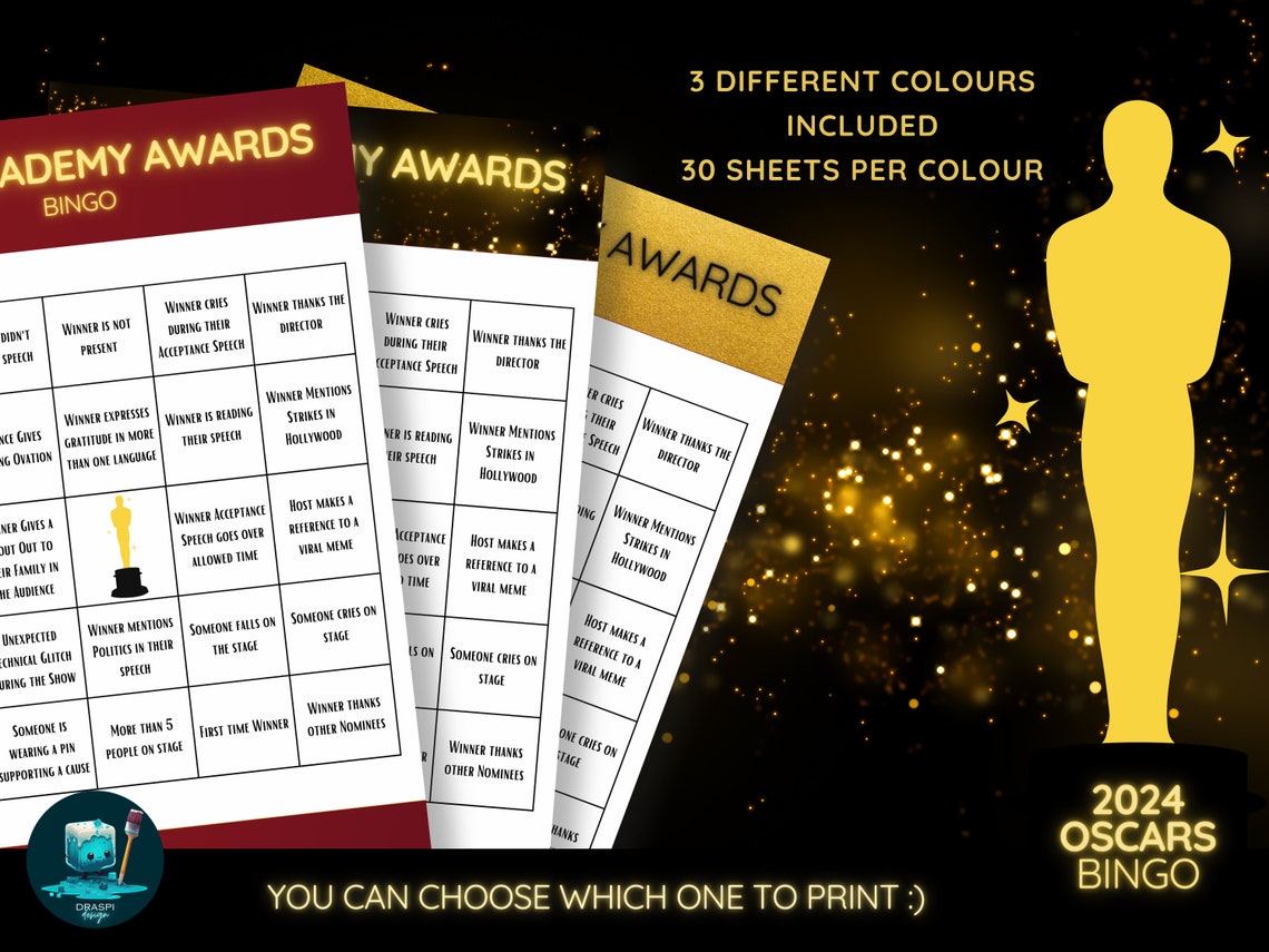 96th Academy Awards Party BINGO Game Fun Game for Adults Party ...