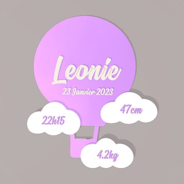 Personalized Montgolfiere Baby/Kids Decoration
