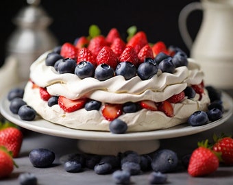 Perfect Pavlova cake with mascarpone