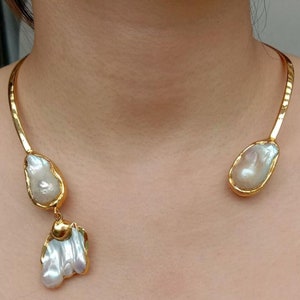 Choker. Pearl Choker. Pearl Necklace. Baroque Pearl. Keshi Pearl. Beautiful Gift image 6