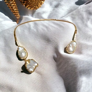 Choker. Pearl Choker. Pearl Necklace. Baroque Pearl. Keshi Pearl. Beautiful Gift image 1