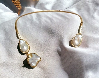 Choker. Pearl Choker. Pearl Necklace. Baroque Pearl. Keshi Pearl. Beautiful Gift