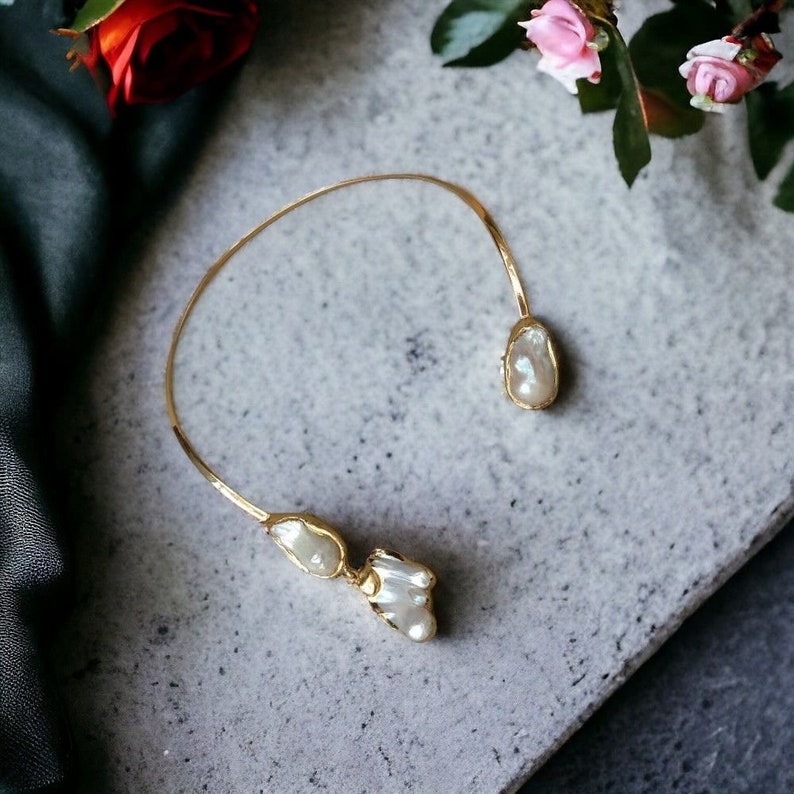 Choker. Pearl Choker. Pearl Necklace. Baroque Pearl. Keshi Pearl. Beautiful Gift image 5
