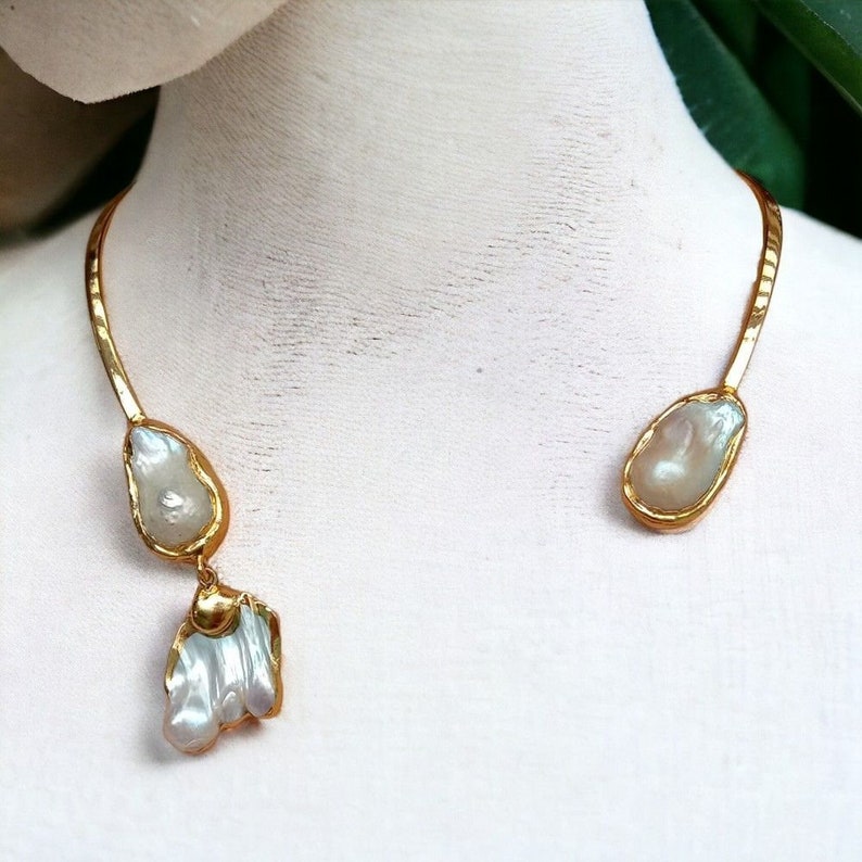 Choker. Pearl Choker. Pearl Necklace. Baroque Pearl. Keshi Pearl. Beautiful Gift image 3