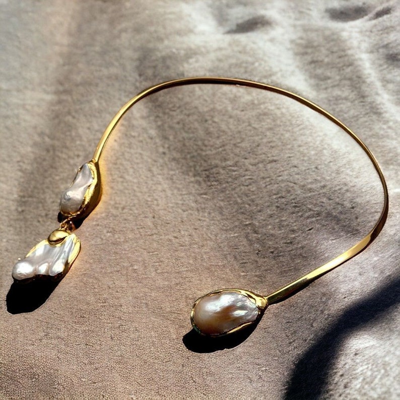 Choker. Pearl Choker. Pearl Necklace. Baroque Pearl. Keshi Pearl. Beautiful Gift image 2
