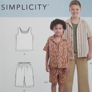 Uncut Simplicity S9155 Boys' Tops & Pants Sewing Pattern | Size 3- 6
