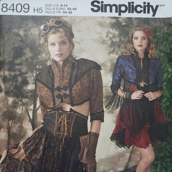 Uncut Simplicity 8409 Misses' Western Steampunk Costume Cosplay Sewing Pattern | Size 6- 14