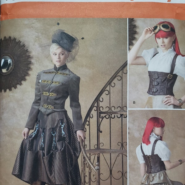 Uncut Simplicity 1558 Women's Steampunk Halloween and Cosplay Costume Sewing Pattern | Size 6- 12