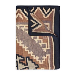 Gold Southwestern Navajo Blanket- Timeless Navajo Artistry, Print on Both Sides Microfiber Fleece Throw, Early 1900s image 13