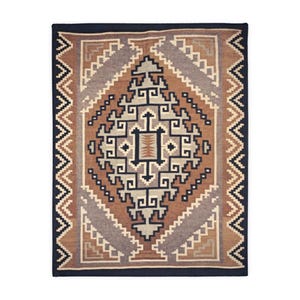 Gold Southwestern Navajo Blanket- Timeless Navajo Artistry, Print on Both Sides Microfiber Fleece Throw, Early 1900s image 2