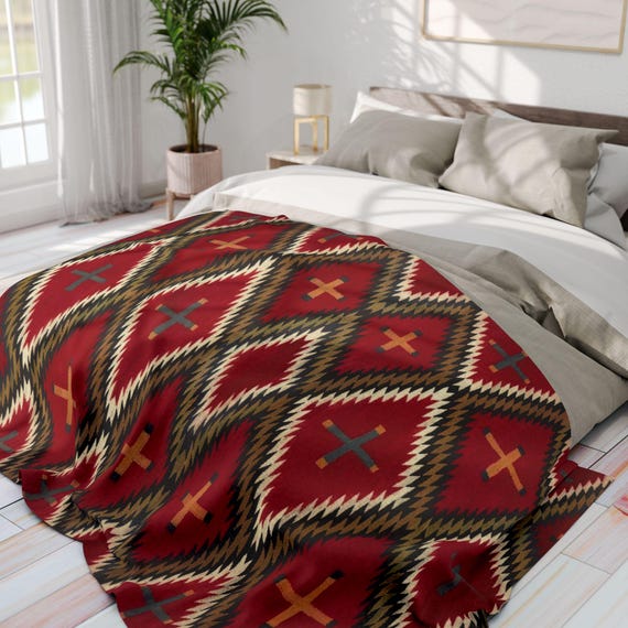 NAVAJO Indian 1910 Horse Saddle Blanket Genuine Original Design Best Antique Native American Reprint Fleece Throw Blanket 60 X 80 Etsy Canada