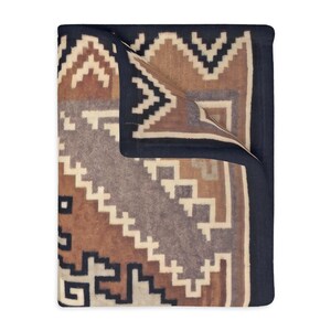 Gold Southwestern Navajo Blanket- Timeless Navajo Artistry, Print on Both Sides Microfiber Fleece Throw, Early 1900s image 9