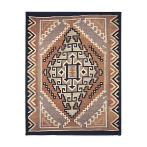 Gold Southwestern Navajo Blanket- Timeless Navajo Artistry, Print on Both Sides Microfiber Fleece Throw, Early 1900s image 12