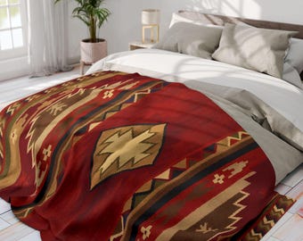 Navajo c.1920 Horse Saddle Blanket - Historic Design Printed on Lightweight Decorative Throw