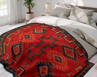 Navajo Horse Saddle Blanket c.1890 Reproduction - Decorative Throw Blanket