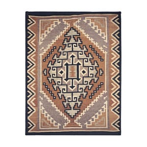 Gold Southwestern Navajo Blanket- Timeless Navajo Artistry, Print on Both Sides Microfiber Fleece Throw, Early 1900s image 3
