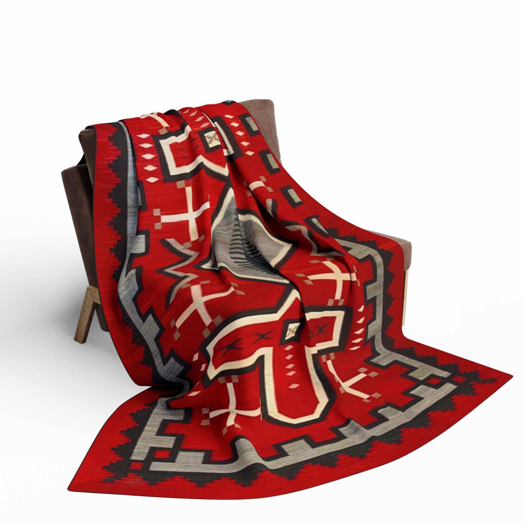 Native Natural Throw Navajo Indian C.1870 Serape Reproduction - Historic Design Decorative ...