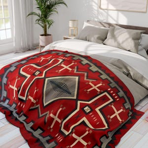 Navajo-indiaan ca. 1870 Serape-reproductie - historisch ontwerp decoratieve plaid