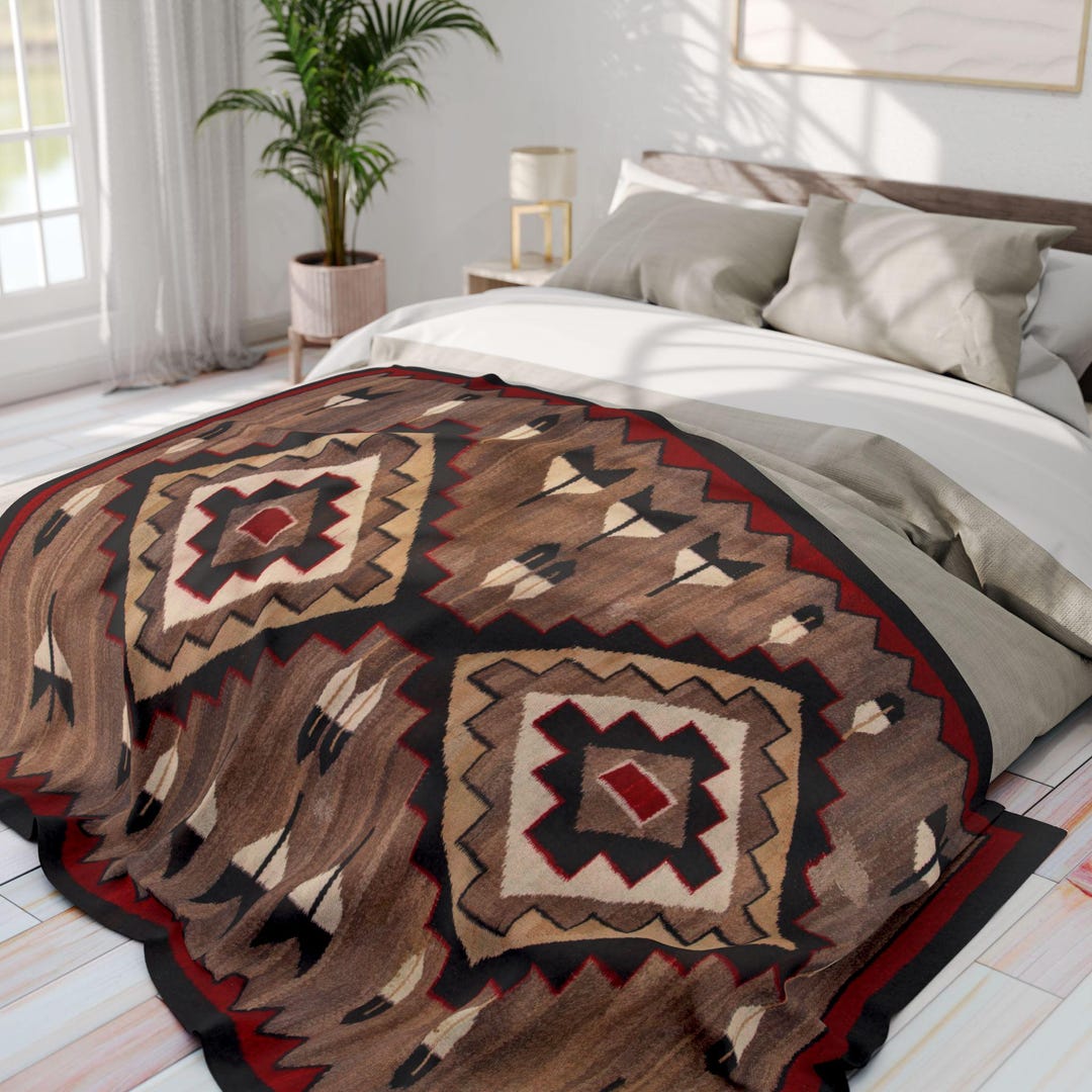 Native American Throw Navajo Throw Blanket - Native American Indian Feather Tapestry Antique ...