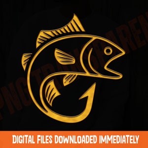 Fishing Hook Fish Design SVG, Fisherman png, Fishing Sublimation, Fishing Shirt Design, Fishing Clipart png