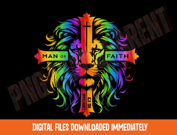 Man of Faith Colorful Cross Christian T Shirt Man of Faith Colorful Cross Christian T Shirt