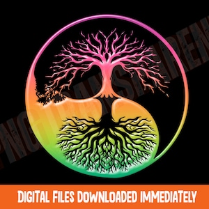 Yin Yang Baum des Lebens PNG: Spirituelle Bonsai Kunst (Digitaler Download)