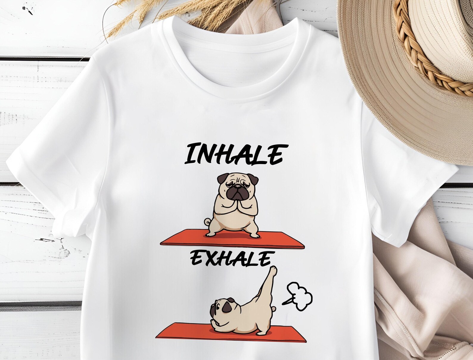 Curated visual reference: Visual Reference: Funny Pug Yoga Png Inhale Exhale Dog Design Digital Download