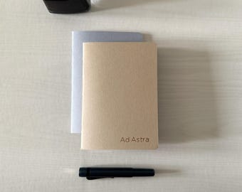 Personalized A6 Notebooks: Set of 2 Kraft, White, Latte, Blue, or Red Journals in Blank, Graph, Dot Grid, or Line Paper - 120gsm, 52 Pages