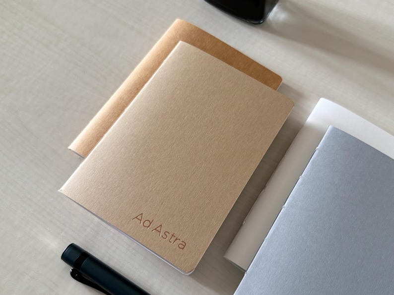 Set of 2 Personalized A6 Journals - Kraft, White, Latte, Blue, or Red ...