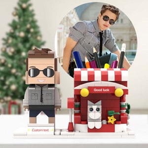 Christmas Gifts Custom Brick Figures Pen Holder Personalized Brick Figures and Pen Holder Pet Pen Holder