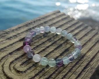 Fluorite Gemstone Bracelet • Handmade Beaded Crystal Jewelry