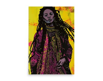 Modern African Woman Portrait Art - Contemporary Ethnic Decor