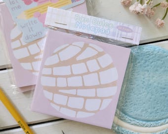 Pan Dulce Notepad | 30 Sheets 3.5 x 3.5 inch Memo Pad - Handmade Notepad | Cute Memo - Concha Inspired Stationery