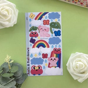 Arkusz naklejek Rain And Rainbows | Naklejki Rainy Day, Naklejki Rainbow, Naklejki Deco