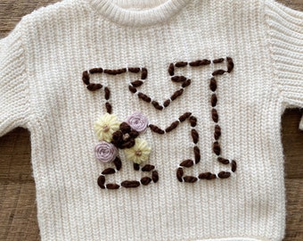 Embroidered Initial Sweater