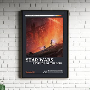 Star Wars Revenge of the Sith Retro Vintage Poster | Minimalist Movie Poster | Retro Vintage Art Print | Wall Art | Home Decor