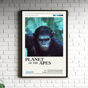 Dawn of the Planet of the Apes Retro Vintage Poster | Minimalist Movie Poster | Retro Vintage Art Print | Wall Art | Home Decor