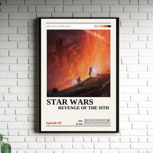 Star Wars Revenge of the Sith Retro Vintage Poster | Minimalist Movie Poster | Retro Vintage Art Print | Wall Art | Home Decor