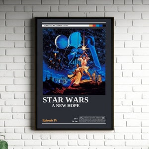 Star Wars A New Hope Retro Vintage Poster | Minimalist Movie Poster | Retro Vintage Art Print | Wall Art | Home Decor