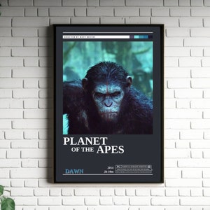 Dawn of the Planet of the Apes Retro Vintage Poster | Minimalist Movie Poster | Retro Vintage Art Print | Wall Art | Home Decor