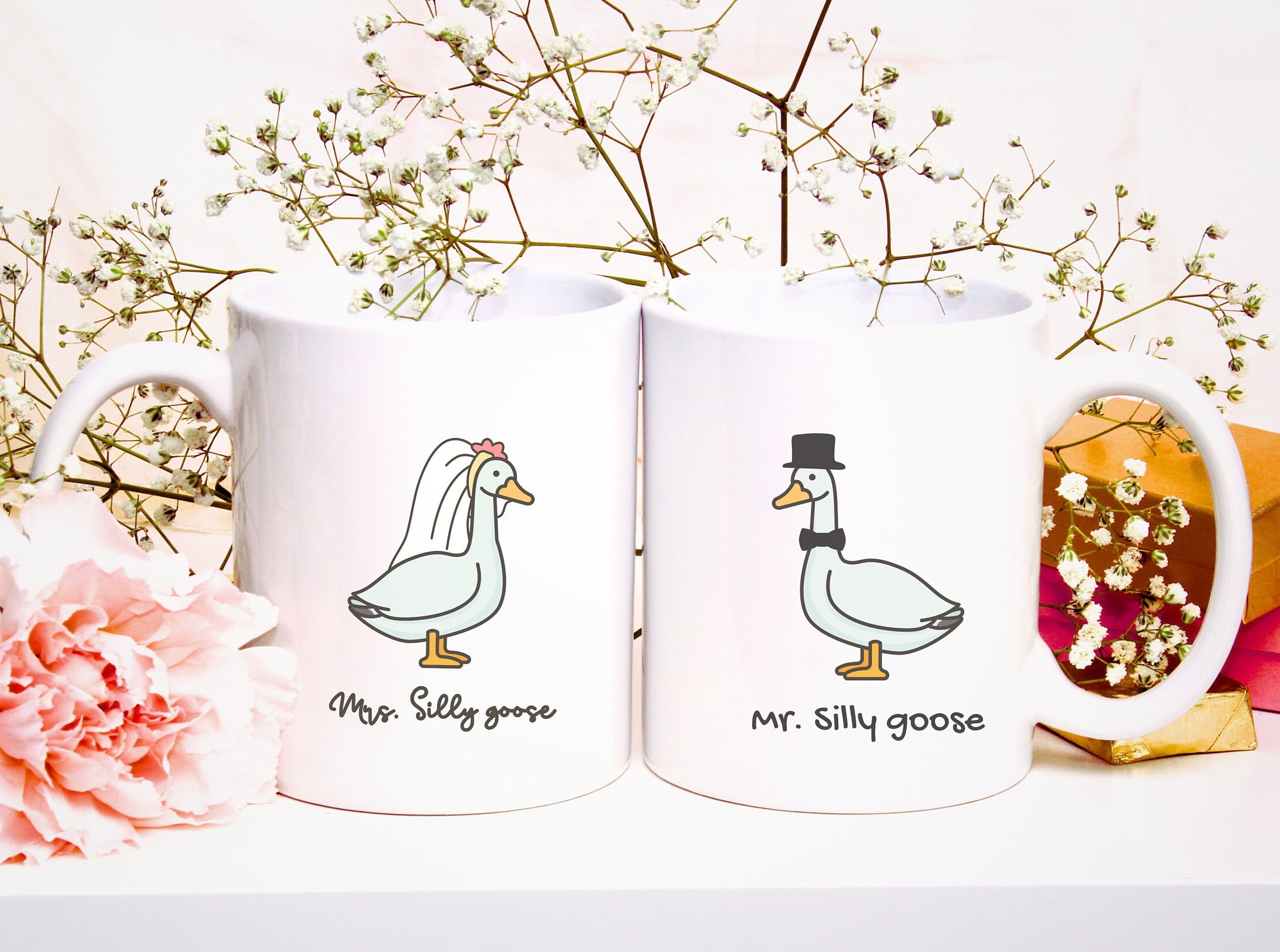 Mr. silly goose wedding mug engagement coffee mug funny newlywed gift for couples husband to be gift for him fiancee present