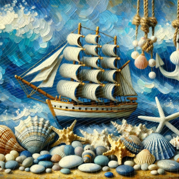 Sailor's Dream Backdrop | Nautical Seascape Wall Art | 200x150cm Impressionist Background