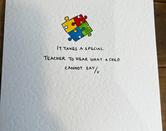 Teacher Thank You Card Special Needs Etsy