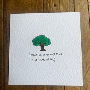 Tarjeta del quinto aniversario de bodas
