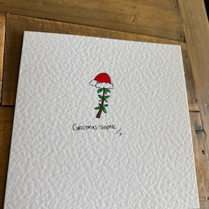 Tarjeta navideña con tomillo