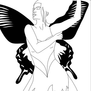 Coloring page Dancing butterfly image 3