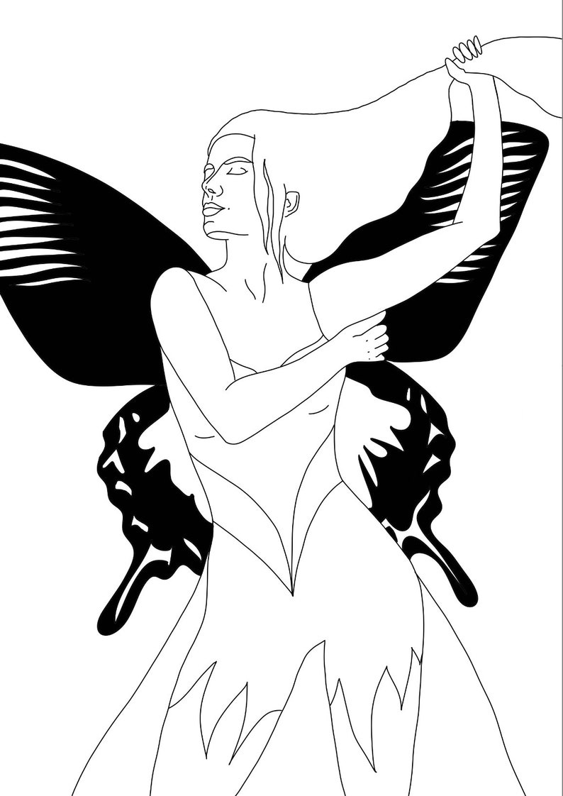 Coloring page Dancing butterfly image 3