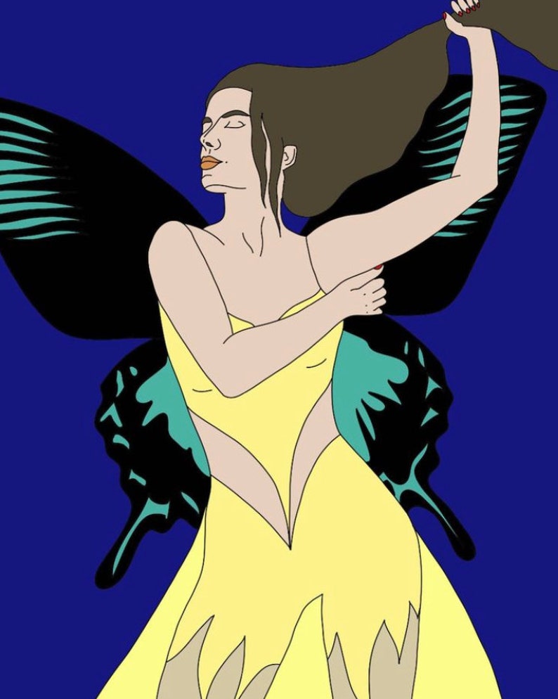 Coloring page Dancing butterfly image 2